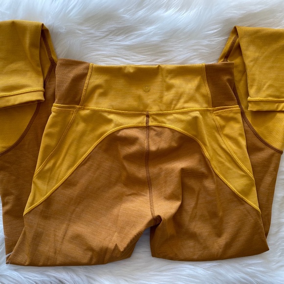 LULULEMON High-Rise Leggings in Heathered Fools Gold/Heathered Honey Lemon - Picture 8 of 11